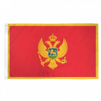 Stoter alta qualidade 3x5 FT bandeira de montenegro com ilhós de bronze bandeira do país de poliéster