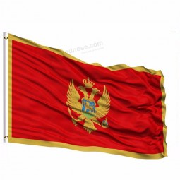2019 montenegro national flag 3x5 FT 90x150cm banner 100d polyester custom flag metal grommet