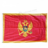 数字印刷100％涤纶面料黑山共和国国旗