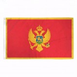 现货特价90 * 150cm 100d聚酯黑山共和国国旗