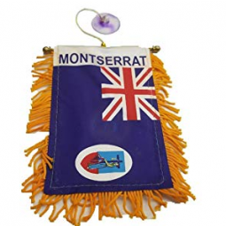 wholesale polyester car hanging montserrat mirror flag