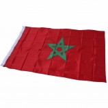 Gedrukte snelle verzending vliegende punch polyester vezel nationale marokko vlag