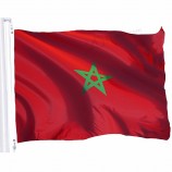 Hot wholesale morocco national flag 3x5 FT 150x90cm banner- vivid color and UV fade resistant -morocco flag polyester