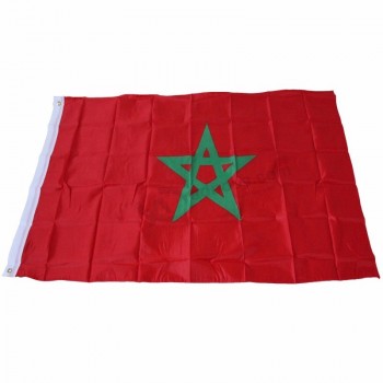 Fabricante por atacado 68D poliéster 90 * 150 cm 3 * 5 pés bandeira do país marrocos
