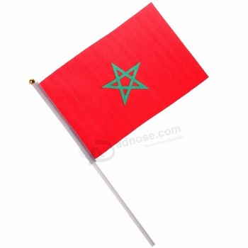 Marokko hand gehouden vliegende vlag zwaaien festival rave mini hand vlag