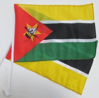 Impresión digital de poliéster mini bandera de Mozambique para ventana de coche