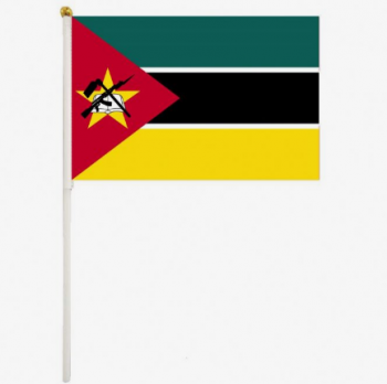 poliéster moçambique país mão acenando bandeira atacado