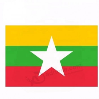 bandera de país de birmania personalizada barata 100% poliéster