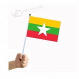 national flag polyester banner custom hand waving burma flag