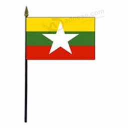 Wholesale custom polyester desk myanmar burma table flag