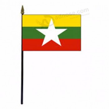 atacado personalizado poliéster mesa bandeira da tabela de myanmar burma