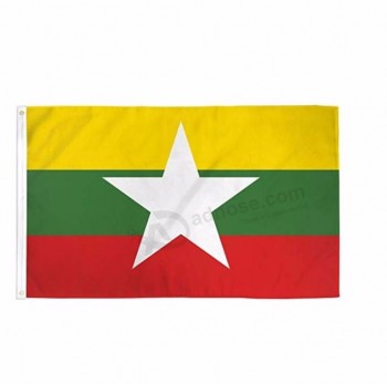 bedrijfslogo volledige druk decoratie 3X5 vlag van Myanmar viering aangepaste vlag van Myanmar