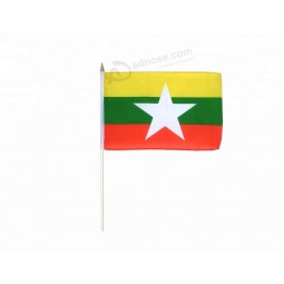 Cheap stock Myanmar Burma 30*45cm hand waving flag