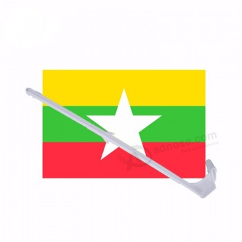 bandeira auto nacional personalizada de bandeiras da janela de carro do país de myanmar