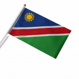 Fan cheering small polyester national country namibia hand held stick flag