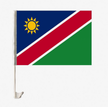 Factory directly selling car window Namibia flag with plastic pole