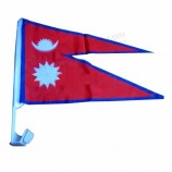 polyester fabric Car side window nepal flag banner