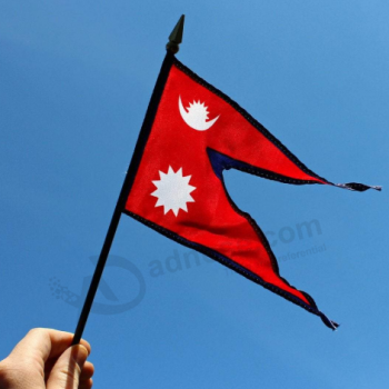 pequeña mano de Nepal pequeña bandera bandera de palo de Nepal