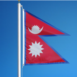 금관 악기 밧줄 고리 3 x 5 Ft를 가진 네팔 국기 폴리 에스테
