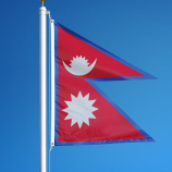 Nepal nationale vlaggen polyester met messing doorvoertules 3 X 5 Ft