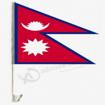 bandiera su ordinazione dell'automobile della bandiera di festa nazionale del Nepal / bandiera della finestra di automobile del paese del Nepal