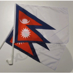 silk screen printing nepal Car window flag with plastic pole