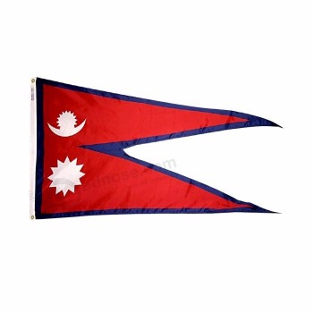 bandera nacional del país de Nepal del tamaño estándar personalizado