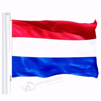 3x5 pés 100% poliéster logotipo personalizado vermelho branco e azul holanda bandeiras internacionais para venda