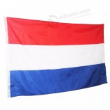 полиэстер трафаретная печать открытый красный белый синие полосы на заказ флаг нидерланды
