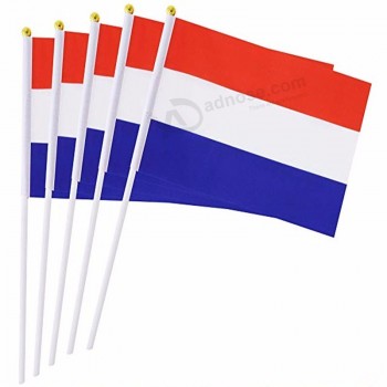 нидерландский флаг ручки, 5 ПК ручные национальные флаги на ручке 14 * 21 см