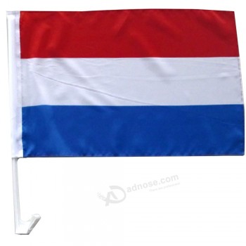 Venda quente 12x18 polegadas digital impresso personalizado holanda bandeiras da janela de Carro nacional