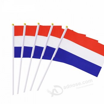 14 * 21 cm rojo blanco azul países bajos mini mundo holandés bandera de la mano
