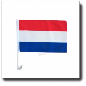 さまざまな国の卸売車の窓の旗プラスチックポールとオランダの旗