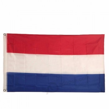 高品質デジタル印刷3x5ftおよび任意のカスタムサイズ赤白青ストライプオランダオランダ国旗