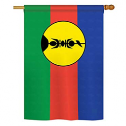 stampa a sublimazione cantiere di piccole dimensioni bandiera della Nuova Caledonia con palo
