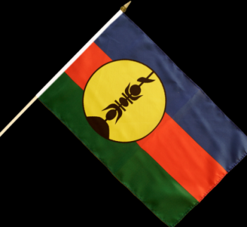 Heiße wellenartig bewegende Flagge des Verkaufs 14 * 21cm Neukaledonien Handfür das Zujubeln