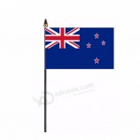 bandiera sventolante a mano su misura della Nuova Zelanda a buon mercato