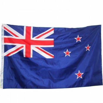 Whosale caliente Estrellas rojas colgando azul Bandera nacional de Nueva Zelanda 3 por 5 pies 90x150cm bandera voladora bandera de poliéster zelanian