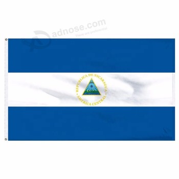 Colgante al aire libre personalizado 3x5 pies impresión poliéster nicaragua bandera