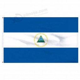 outdoor hanging custom 3x5ft printing polyester nicaragua flag