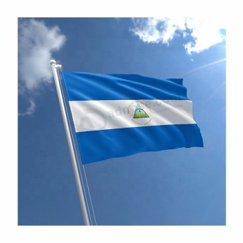poliéster 3x5ft bandera nacional impresa de nicaragua
