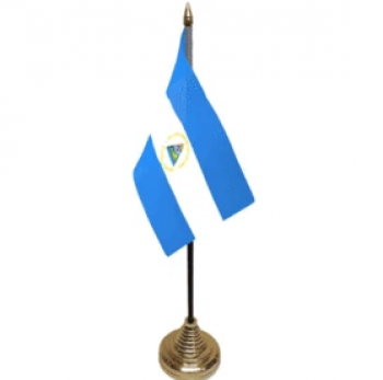 bandiera da tavolo country Nicaragua in poliestere stampa seta