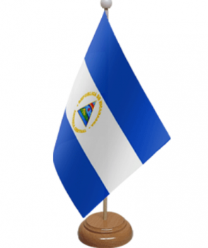 Hot selling Nicaragua table top flag with wooden pole