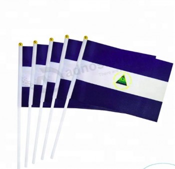 pólo plástico de impressão digital Nicarágua mão bandeira vara