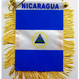 polyester national car mirror hanging nicaragua flag