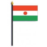 Niger Flag Rayon On Staff 4 in. x 6 in.