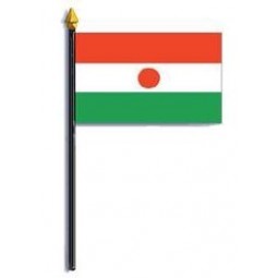 niger flag rayon On staff 4 in. x 6 in.