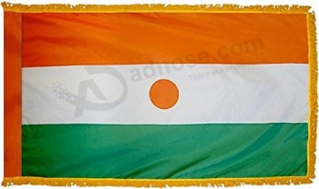 niger flag with gold fringe; perfect for presentations, parades, and indoor display