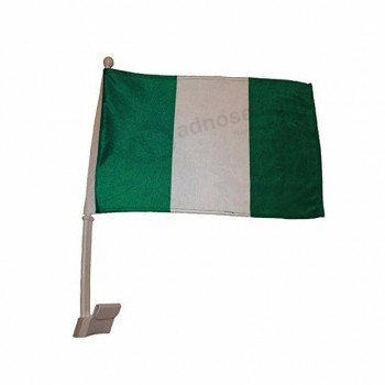 шелкография нигерийский флаг окна автомобиля с пластиковым полюсом
