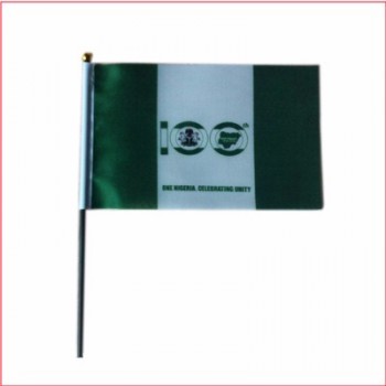 Preço de fábrica decorativo Nigéria mão pequena bandeira personalizada